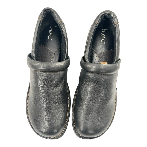 b.o.c. Shoes - b.o.c. Dark Genuine Black Leather Casual Clogs Size 10 Like New Great For Work